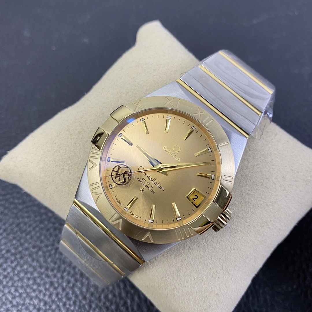 CBD Factory Omega Constellation Co-Axial 38mm Two-Tone Champagne Dial (123.20.38.21.08.001) 1:1 Super Clone – DD8500 Movement HighQuality 320